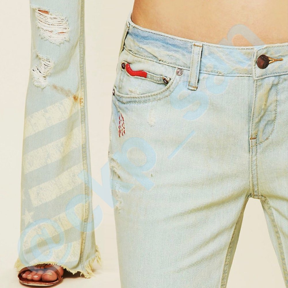 Rare Free People American Flag Super Flare Sz 29 - Picture 3 of 16